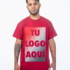 Remera bordó personalizada con tu logo estampado en DTF