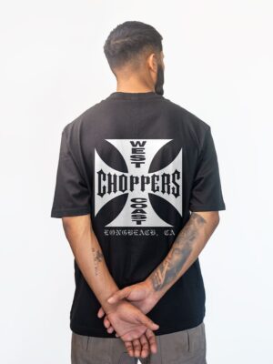 Remera oversize negra con estampa de Choppers West Coast