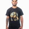 Remera negra con estampa de mona lisa musculosa