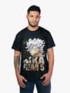 Remera negra con estampa de Luffy gear 5 de anime one piece