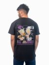 Remera negra con estampa de Goku y vegueta revividos de anime Dragon Ball
