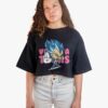 Remera negra con estampa de Vegeta estilo cartoon de anime Dragon Ball
