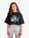Remera negra con estampa de Vegeta estilo cartoon de anime Dragon Ball