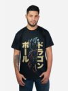 Remera negra con estampa de silueta de Goku de anime Dragon Ball