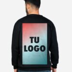 Buzo Cuello redondo Negro estampado con tu logo
