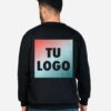 Buzo Cuello redondo Negro estampado con tu logo