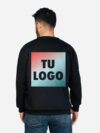 Buzo Cuello redondo Negro estampado con tu logo
