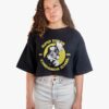 Crop Top negro con estampa de Goku Saiyan School de anime Dragon Ball