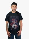 Remera negra con estampa de Akaza de Kimetsu No Yaiba Demon Slayer