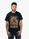 Remera negra con estampa de Akaza de Kimetsu No Yaiba Demon Slayer