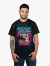 Remera negra con estampa de Bulma, Krilin y Goku de dragon ball