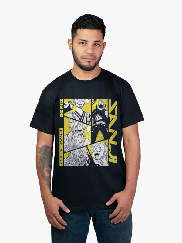 Remera negra con estampa de Kaido de One Piece