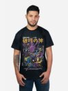 Remera negra con estampa de Goku grande y chico de anime Dragon Ball