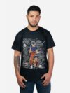Remera negra con estampa de Goku grande y chico de anime Dragon Ball