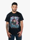 Remera negra con estampa de Tanjiro Cartoon de Kimetsu No Yaiba Demon Slayer
