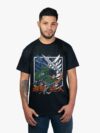 Remera negra con estampa de Eren de Attack On Titan