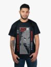 Remera negra con estampa de Rengoku de Demon Slayer