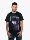 Remera negra con estampa de Megumi de Jujutsu Kaisen