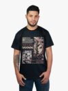 Remera negra con estampa de Rengoku de Demon Slayer