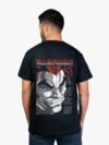 Remera negra con estampa de Yujiro Hanma de Baki