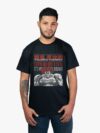Remera negra con estampa de Yujiro Hanma de Baki