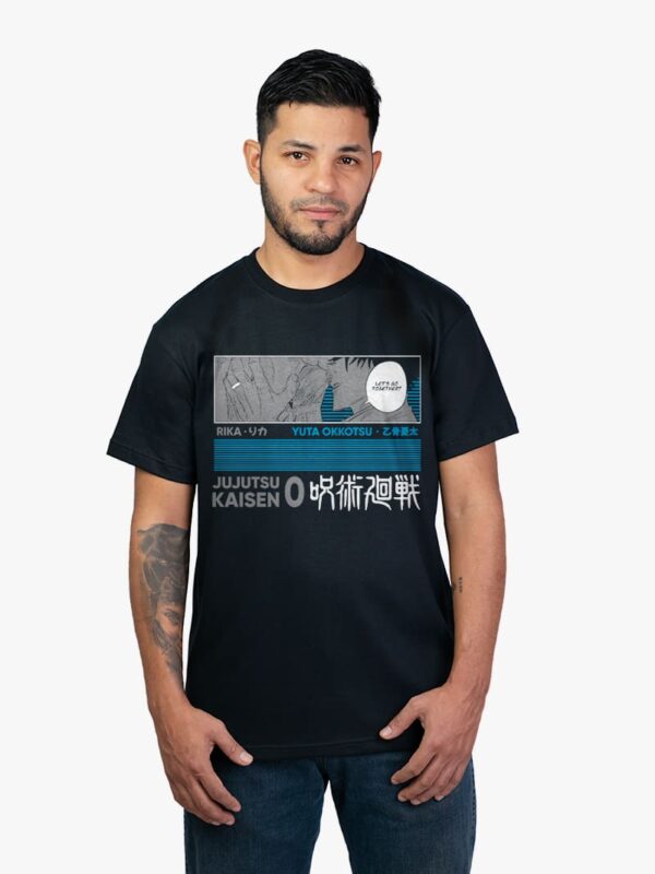 Remera negra con estampa de Yuta de Jujutsu Kaisen
