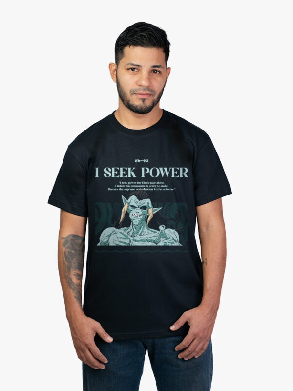 Remera negra con estampa de Gas de anime Dragon Ball