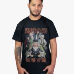 Remera negra con estampa de Pilares Hashiras de Kimetsu No Yaiba Demon Slayer