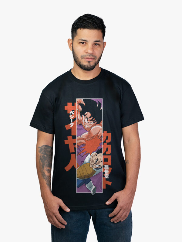 Remera negra con estampa de Goku de anime Dragon Ball