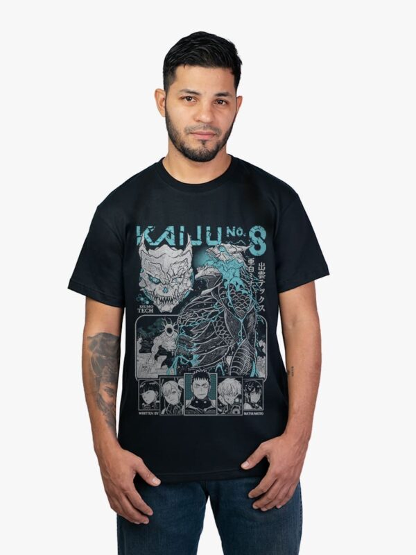 remera-de-anime-kaiju-no-8 Remera negra con estampa de anime Kaiju No 8