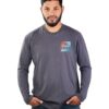 Remera manga larga Gris Topo personalizada con tu logo estampado en DTF