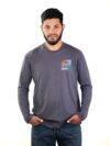 Remera manga larga Gris Topo personalizada con tu logo estampado en DTF